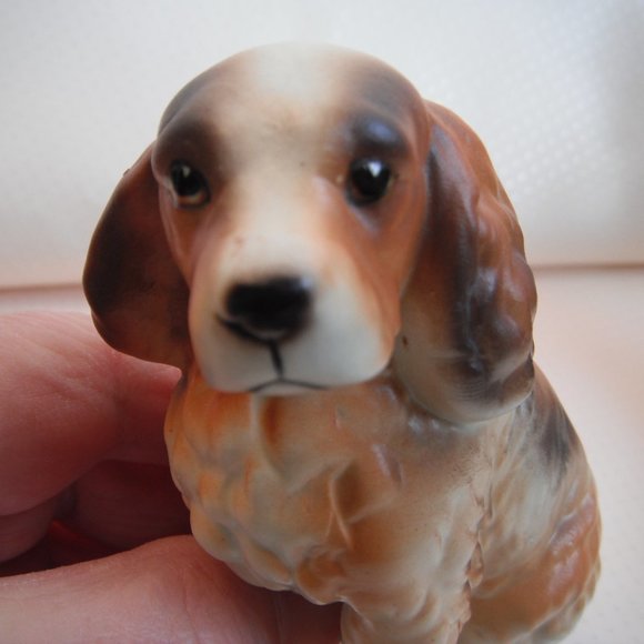 Vintage Dog Figurine Ceramic Porcelain White Brown Japan Lot of 2 - Picture 9 of 12